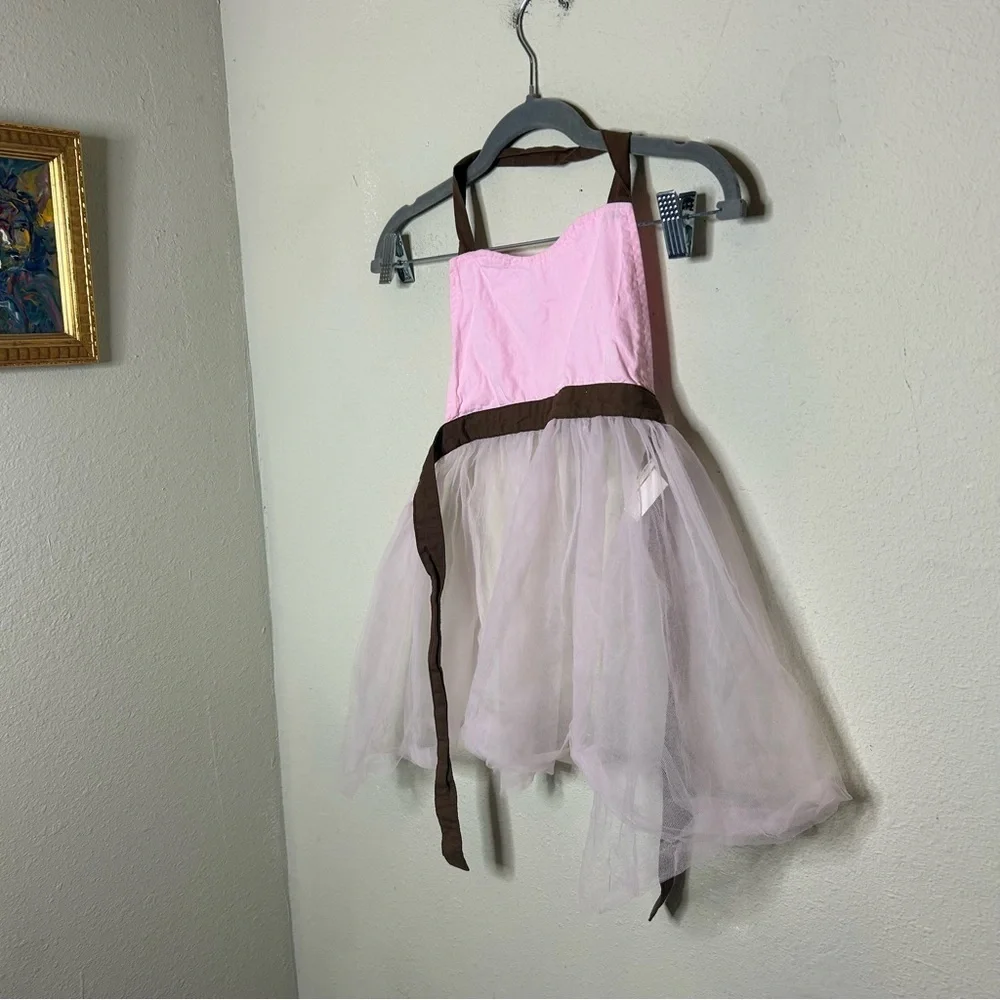 Pottery Barn Kids Pink and Brown Tutu Apron OS - Picture 2 of 5